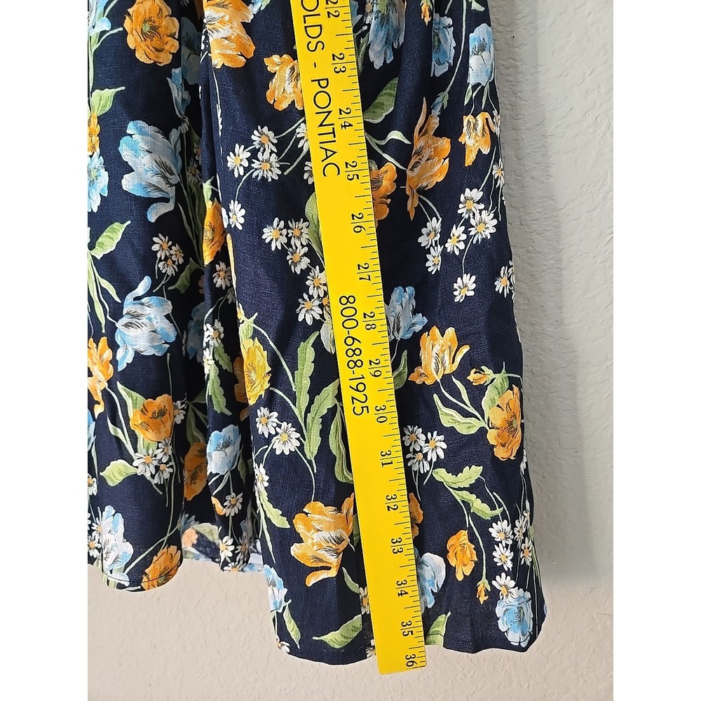 NWT‎ Draper James Floral Linen Babydoll Dress XXL Prairie Maddie Spring Blossom - Picture 3 of 7